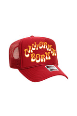 California Born Truckers Red Bubble Letter