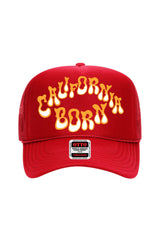 California Born Truckers Red Bubble Letter